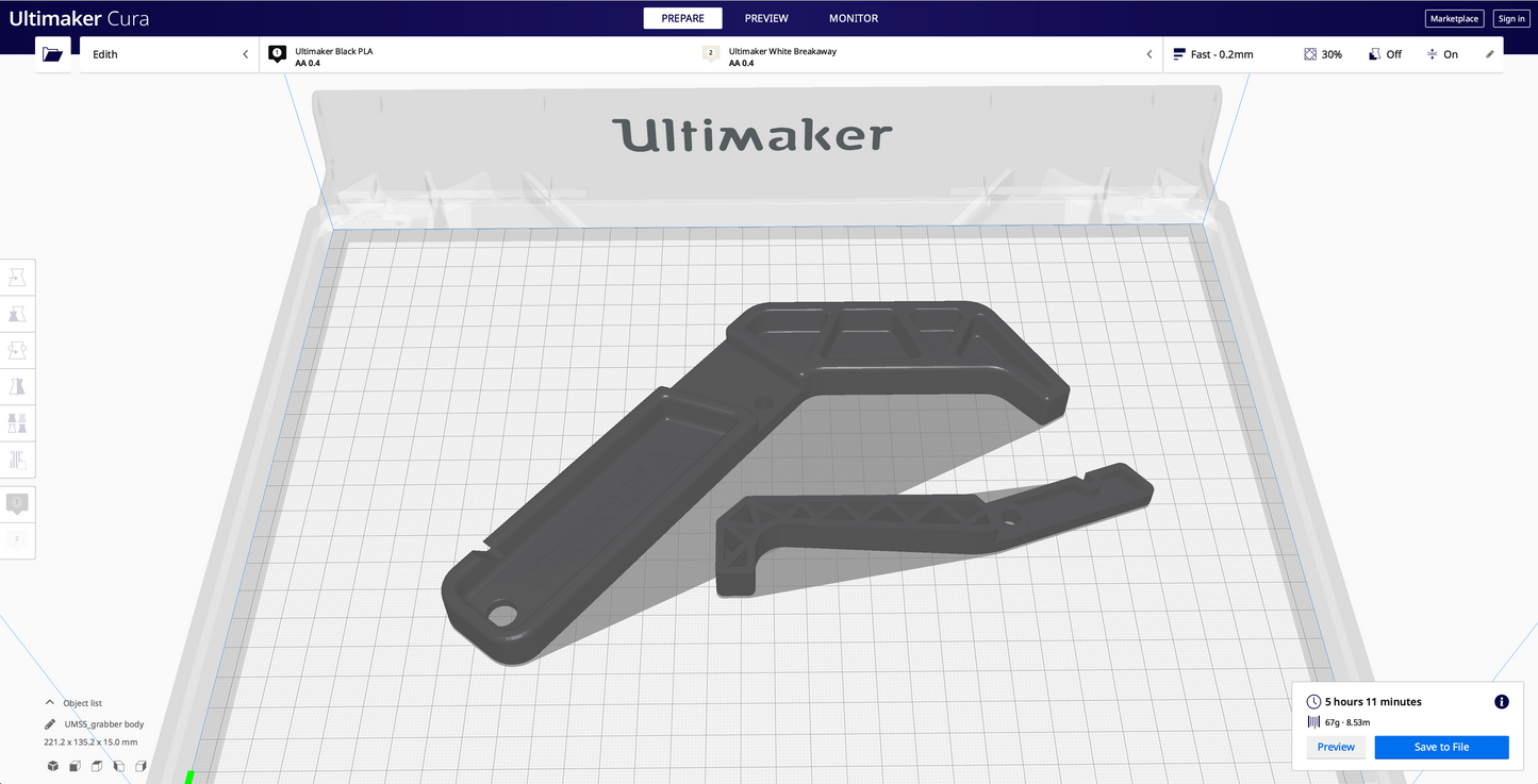 Grabberpusher - COVID-19 - 3D Printable device for reducing touch and contamination for everyday tasks.